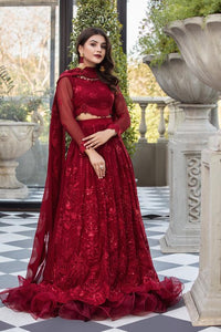 Buy Mahyar Alizeh Chiffon Collection 2021 | Ruhé Maroon Chiffon Embroidered Collection from our official website. We are largest stockists of Eid Collection 2021 Buy this Eid dresses from Alizeh Chiffon 2021 unstitched and stitched. This Eid buy NEW dresses in UK, USA, Manchester from latest suits in Lebaasonline!