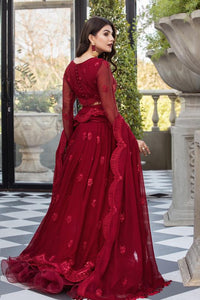 Buy Mahyar Alizeh Chiffon Collection 2021 | Ruhé Maroon Chiffon Embroidered Collection from our official website. We are largest stockists of Eid Collection 2021 Buy this Eid dresses from Alizeh Chiffon 2021 unstitched and stitched. This Eid buy NEW dresses in UK, USA, Manchester from latest suits in Lebaasonline!