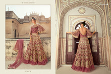 Load image into Gallery viewer, SAMPANN NX | ANARKALI INDIAN WEAR | 5607 Onion Pink Anarkali Heavy and Beautiful Embroidered Party &amp; Wedding Wear Indian Salwar Suits With Beautiful Soft net Dupatta. We have various Indian designers collection like Aashirwad, Vipul, Mohini. Get yourself customized outfit in UK, USA, Spain from Lebaasonline.co.uk