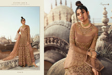 Load image into Gallery viewer, SAMPANN NX | ANARKALI INDIAN WEAR | 5601 Alluring Beige Anarkali Heavy and Beautiful Embroidered Party &amp; Wedding Wear Indian Salwar Suits With Beautiful Soft net Dupatta. We have various Indian designers collection like Aashirwad, Vipul, Mohini. Get yourself customized outfit in UK, USA, Spain from Lebaasonline.co.uk