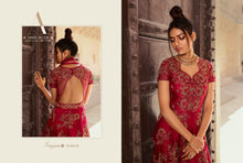 Load image into Gallery viewer, SAMPANN NX | ANARKALI INDIAN WEAR | 5606 Radiant Mahroon Anarkali Heavy and Beautiful Embroidered Party &amp; Wedding Wear Indian Salwar Suits With Beautiful Soft net Dupatta. We have various Indian designers collection like Aashirwad, Vipul, Mohini. Get yourself customized outfit in UK, USA, Spain from Lebaasonline.co.uk