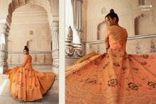 Load image into Gallery viewer, SAMPANN NX | ANARKALI INDIAN WEAR | 5604 Peach Orange Anarkali Heavy and Beautiful Embroidered Party &amp; Wedding Wear Indian Salwar Suits With Beautiful Soft net Dupatta. We have various Indian designers collection like Aashirwad, Vipul, Mohini. Get yourself customized outfit in UK, USA, Spain from Lebaasonline.co.uk