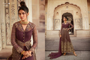 SAMPANN NX | ANARKALI INDIAN WEAR | 5602 Radiant Wine Anarkali Heavy and Beautiful Embroidered Party & Wedding Wear Indian Salwar Suits With Beautiful Soft net Dupatta. We have various Indian designers collection like Aashirwad, Vipul, Mohini. Get yourself customized outfit in UK, USA, Spain from Lebaasonline.co.uk
