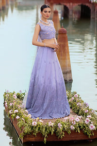 MUSHQ | TISSUE DE LUXE '21 | GULBAHAAR | 02 Lavender and Halogen Blue Chiffon Dress is exclusively available for Wedding dresses online UK @lebaasonline. Pakistani Bridal dresses online USA can be customized at Pakistani designer boutique in UK, USA, France, London. Evening/Party wear dresses at Lebaasonline at SALE!