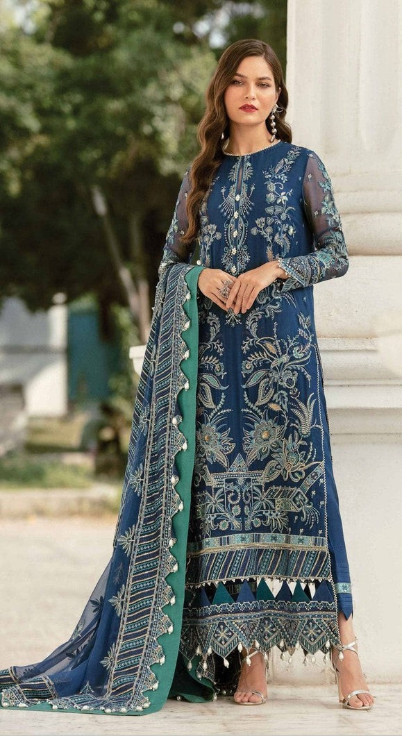 AFROZEH LA FUCHSIA COLLECTION '22 | Stellar Blue Luxury Chiffon Collection  This Pakistani Bridal dresses online in USA of Afrozeh La Fuchsia Collection is available our official website. We, the largest stockists of Afrozeh La Fuchsia Maria B Bridal dresses Get pakistani Wedding dress in UK USA from Lebaasonline