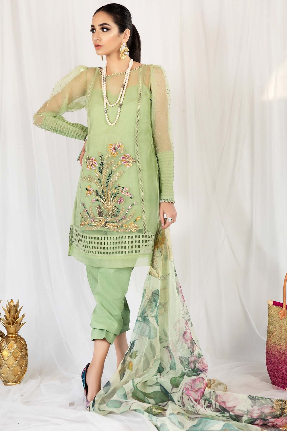 SHIZA HASSAN PRET COLLECTION | MEETHI EID '21- SUMBAL Green Wedding dress is exclusively at our online store. We have a huge variety of collections of Shiza Hassan, Maria b any many other top brands. This Wedding makes yourself look classy with our newest collections Buy Shiza Hassan Pret in UK USA from Lebaasonline