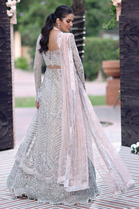  MUSHQ | TROUSSEAU DE LUXE '21 | NADA | 08 Ice Blue Chiffon Dress is exclusively available for Wedding dresses online UK @lebaasonline. Pakistani Wedding dresses online USA can be customized at Pakistani designer boutique in USA, UK, France, London. Get Pakistani Wedding dresses online UK at Lebaasonline at SALE!