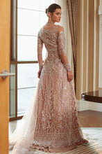 Load image into Gallery viewer, Buy MUSHQ | AMOUR - WEDDING COLLECTION &#39;23 peachy pink Designer Dresses Is an exclusively available for online UK @lebaasonline. PAKISTANI WEDDING DRESSES ONLINE UK can be customized at Pakistani designer boutique in USA, UK, France, Dubai, Saudi, London. Get Pakistani &amp; Indian velvet BRIDAL DRESSES ONLINE USA at Lebaasonline.