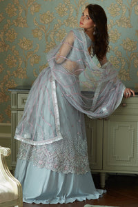 Buy MUSHQ | AMOUR - WEDDING COLLECTION '23 Dusty aqua Designer Dresses Is an exclusively available for online UK @lebaasonline. PAKISTANI WEDDING DRESSES ONLINE UK can be customized at Pakistani designer boutique in USA, UK, France, Dubai, Saudi, London. Get Pakistani & Indian velvet BRIDAL DRESSES ONLINE USA at Lebaasonline.