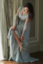 Load image into Gallery viewer, Buy MUSHQ | AMOUR - WEDDING COLLECTION &#39;23 Dusty aqua Designer Dresses Is an exclusively available for online UK @lebaasonline. PAKISTANI WEDDING DRESSES ONLINE UK can be customized at Pakistani designer boutique in USA, UK, France, Dubai, Saudi, London. Get Pakistani &amp; Indian velvet BRIDAL DRESSES ONLINE USA at Lebaasonline.