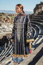 Load image into Gallery viewer, Buy ELAN LAWN 2021 | EL21-04 A (CARIA) Navy Blue luxury Lawn for Eid collection from our official website. We are largest stockists of ELAN ORIGINAL SUIT all over the world. The luxury lawn of ELAN PK  is overwhelmed for this Eid outfit The Elan lawn 2021 collection can be bought in USA UK Manchester from Lebaasonline!