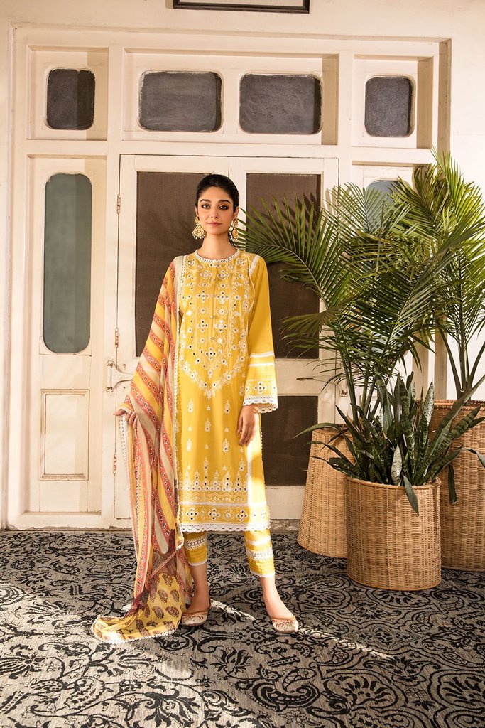 SOBIA NAZIR VITAL VOL 2 | PREMIUM LAWN 2021-5A Collection Yellow Dress Buy SOBIA NAZIR VITAL PAKISTANI DESIGNER DRESSES 2021 in the UK & USA on SALE Price at www.lebaasonline.co.uk We stock SOBIA NAZIR PREMIUM LAWN COLLECTION MARIA B M PRINT  Stitched & customized all PAKISTANI DESIGNER DRESSES ONLINE at Great Price