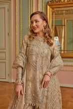 Load image into Gallery viewer, GISELE | SHAGUN WEDDING COLLECTION &#39;22  | SHAFAQ biscuity color dresses exclusively available @lebaasonline. Gisele Pakistani Designer Dresses in UK Online, Maria B is available with us. Buy Gisele Clothing Pakistan for Pakistani Bridal Outfit look. The dresses can be customized in UK, USA, France at Lebaasonline