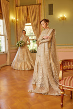 Load image into Gallery viewer, GISELE | SHAGUN WEDDING COLLECTION &#39;22  | SHAFAQ biscuity color dresses exclusively available @lebaasonline. Gisele Pakistani Designer Dresses in UK Online, Maria B is available with us. Buy Gisele Clothing Pakistan for Pakistani Bridal Outfit look. The dresses can be customized in UK, USA, France at Lebaasonline