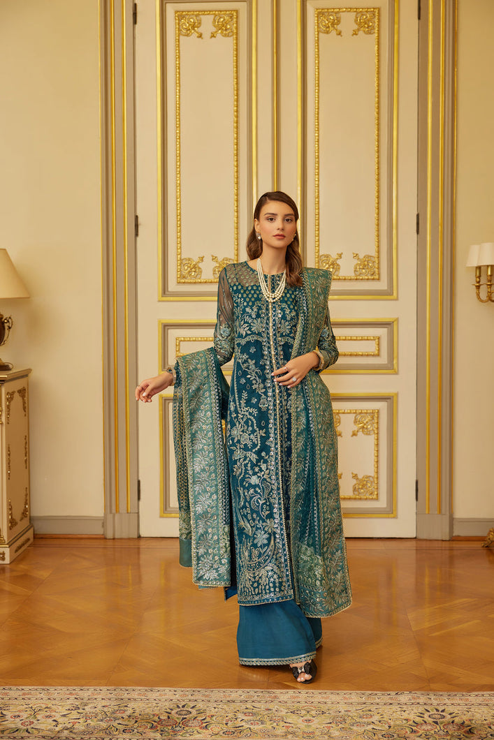 GISELE | SHAGUN WEDDING COLLECTION '22  | ARZUU blue color dresses exclusively available @lebaasonline. Gisele Pakistani Designer Dresses in UK Online, Maria B is available with us. Buy Gisele Clothing Pakistan for Pakistani Bridal Outfit look. The dresses can be customized in UK, USA, France at Lebaasonline