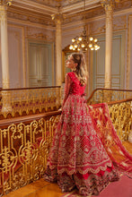 Load image into Gallery viewer, GISELE | SHAGUN WEDDING COLLECTION &#39;22 | ENARA red dresses exclusively available @lebaasonline. Gisele Pakistani Designer Dresses in UK Online, Maria B is available with us. Buy Gisele Clothing Pakistan for Pakistani Bridal Outfit look. The dresses can be customized in UK, USA, France at Lebaasonline