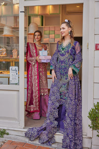GISELE | SHAGUN WEDDING COLLECTION '22  | SADAF purple color dresses exclusively available @lebaasonline. Gisele Pakistani Designer Dresses in UK Online, Maria B is available with us. Buy Gisele Clothing Pakistan for Pakistani Bridal Outfit look. The dresses can be customized in UK, USA, France at Lebaasonline