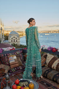 GISELE | SHAGUN WEDDING COLLECTION '22  | FALAK sea green color dresses exclusively available @lebaasonline. Gisele Pakistani Designer Dresses in UK Online, Maria B is available with us. Buy Gisele Clothing Pakistan for Pakistani Bridal Outfit look. The dresses can be customized in UK, USA, France at Lebaasonline