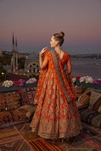 Load image into Gallery viewer, GISELE | SHAGUN WEDDING COLLECTION &#39;22  | ATESH orange dresses exclusively available @lebaasonline. Gisele Pakistani Designer Dresses in UK Online, Maria B is available with us. Buy Gisele Clothing Pakistan for Pakistani Bridal Outfit look. The dresses can be customized in UK, USA, France at Lebaasonline