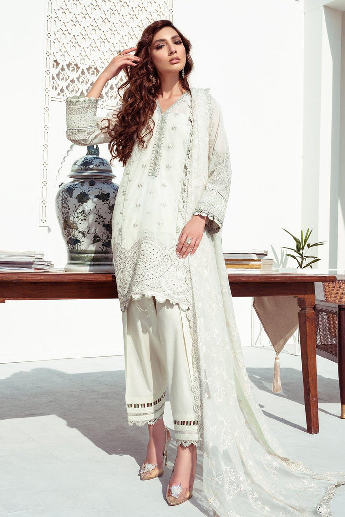 Buy Baroque Swiss Summer Collection 2021 - Alabaster at exclusive price. Shop White lawn outfits of BAROQUE LAWN, MARIA B M PRINTS 2021 for Evening wear PAKISTANI DESIGNER DRESSES ONLINE UK available at LEBAASONLINE on SALE prices! Get the latest designer dresses unstitched and ready to wear in Austria, Spain & UK