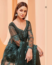 Load image into Gallery viewer, Buy Alizeh Gulbahaar Anarkali | 3007 Dark Green Heavy Embroidered INDIAN ANARKALI Dresses UK. Get yourself customized ASIAN PARTY WEAR DRESSES UK. We have elegant collection of various brands such as Swagat Vipul Mohini Fashion at our online store. Get outfit in USA UK Austria from LEBAASONLINE only.