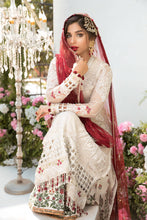 Load image into Gallery viewer, Buy Maria B Mbroidered Chiffon EID 2021 | BD-2103 Off White and Deep Red Chiffon Pakistani designer dresses from our official website We have all Pakistani designer clothes of Maria b Chiffon 2021 Imoriza, Sobia Nazir Various Pakistani outfits can be bought online from our website Lebaasonline in UK Birhamgam America