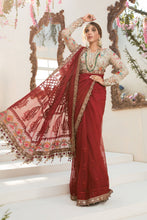Load image into Gallery viewer, Buy Maria B Mbroidered Chiffon EID 2021 | BD-2107 Deep red and Beige Chiffon Pakistani designer dresses from our official website We have all Pakistani designer clothes of Eid dresses Maria b Chiffon 2021 Sobia Nazir Various Pakistani outfits can be bought online from our website Lebaasonline in UK Birhamgam America