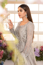 Load image into Gallery viewer, Buy Maria B Mbroidered Chiffon EID 2021 | BD-2108 Grey and Lilac Chiffon Pakistani designer dresses from our official website We have all Pakistani designer clothes of Eid dresses Maria b UK Chiffon 2021 Sobia Nazir Various Pakistani outfits can be bought online from our website Lebaasonline in UK Birhamgam America