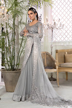 Load image into Gallery viewer, Buy Maria B Mbroidered Chiffon 2021 | BD-2201 Silver Grey Chiffon Pakistani designer dresses in UK from our website We have all Pakistani designer clothes of Maria b Chiffon 2021 Imrozia, Sobia Nazir Various Pakistani boutique dresses can be bought online from our website Lebaasonline in UK , USA, Birhamgam America
