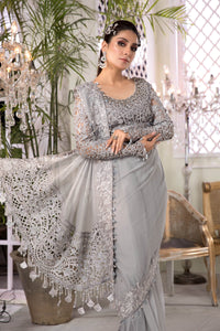 Buy Maria B Mbroidered Chiffon 2021 | BD-2201 Silver Grey Chiffon Pakistani designer dresses in UK from our website We have all Pakistani designer clothes of Maria b Chiffon 2021 Imrozia, Sobia Nazir Various Pakistani boutique dresses can be bought online from our website Lebaasonline in UK , USA, Birhamgam America