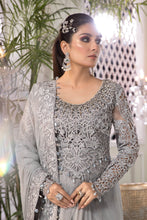 Load image into Gallery viewer, Buy Maria B Mbroidered Chiffon 2021 | BD-2201 Silver Grey Chiffon Pakistani designer dresses in UK from our website We have all Pakistani designer clothes of Maria b Chiffon 2021 Imrozia, Sobia Nazir Various Pakistani boutique dresses can be bought online from our website Lebaasonline in UK , USA, Birhamgam America