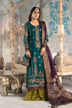 Load image into Gallery viewer, Buy Maria B Mbroidered Chiffon 2021 | BD-2202 Teal blue, Olive Green and Purple Chiffon Pakistani designer dresses in UK from our website We have all Pakistani designer clothes of Maria b Various Pakistani Bridal Dress Pakistani boutique dresses can be bought online from our website Lebaasonline in UK USA, America