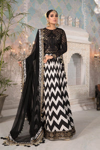 Buy Maria B Mbroidered Chiffon 2021 | BD-2203 Black and White with Gold Chiffon Pakistani designer dresses in UK from our website We have all Pakistani designer clothes of Maria b Chiffon 2021 Imrozia, Sobia Nazir Various Pakistani boutique dresses can be bought online from our website Lebaasonline in UK , USA, America
