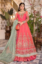 Load image into Gallery viewer, Buy Maria B Mbroidered Wedding 2022 | Salmon Pink and Feroza Chiffon Indian designer dresses online USA from our website We have all Pakistani designer clothes of Maria b Various Pakistani Bridal Dresses online UK Pakistani boutique dresses can be bought online from our website Lebaasonline in UK USA, America