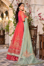 Load image into Gallery viewer, Buy Maria B Mbroidered Wedding 2022 | Salmon Pink and Feroza Chiffon Indian designer dresses online USA from our website We have all Pakistani designer clothes of Maria b Various Pakistani Bridal Dresses online UK Pakistani boutique dresses can be bought online from our website Lebaasonline in UK USA, America