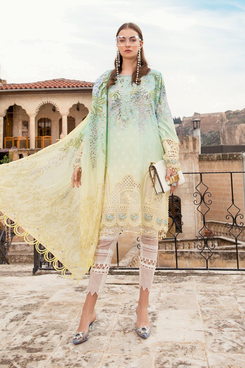 Shop the latest trends of Maria B Lawn 2020 Clothes Unstitched/ready to D-2106-A - Maria B Lawn 2020 ar 3 Piece Suits for the Spring/Summer. Available for customisation at LebaasOnline. Maria B's latest lawn, digital print attire and MBROIDERED Pakistani Designer Clothes for Women. free shipping UK, USA, and worldwide 