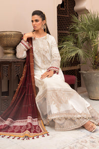 Buy MARIA.B. Lawn Eid Collection 2021 D1 Ivory White and Maroon Lawn Eid 2021 dress unstitched and Stitched. MARIA B EID COLLECTION 2021 Rejoice this Eid ambiance with balance of dynamic hue with NEW Pakistani designer clothes 2021 from top designer  MARIA. B online in UK & USA Express shipping to London Manchester