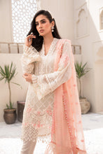 Load image into Gallery viewer, Buy MARIA.B. Lawn Eid Collection 2021 D5 White and Peach Lawn Eid 2021 dress unstitched and Stitched. MARIA B EID COLLECTION 2021 Rejoice this Eid ambiance with balance of dynamic hues with NEW Pakistani designer clothes 2021 from the top designer such as MARIA. B online in UK USA Express shipping to London Manchester