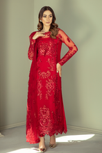 Load image into Gallery viewer, IMROZIA PREMIUM EMBROIDERY  I-132 Red Chiffon Eid outfit exclusively from us We are largest stockist of Imrozia Premium Chiffon collection Maria b and all other Pakistani designer clothes The fine embroidery and subtle color of the dress are great combinations for Eid outfits. Buy from Lebaasonline in UK Spain Austria