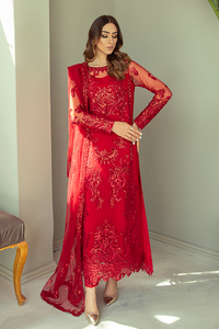 IMROZIA PREMIUM EMBROIDERY  I-132 Red Chiffon Eid outfit exclusively from us We are largest stockist of Imrozia Premium Chiffon collection Maria b and all other Pakistani designer clothes The fine embroidery and subtle color of the dress are great combinations for Eid outfits. Buy from Lebaasonline in UK Spain Austria