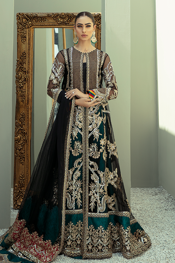 IMROZIA PREMIUM EMBROIDERY  I-134 Black Chiffon dress pak exclusively from us We are largest stockist of Imrozia Premium Chiffon collection Maria b and all other Pakistani designer clothes The fine embroidery and subtle color of the dress are great combinations for Eid dresses Buy from Lebaasonline in UK Spain Austria