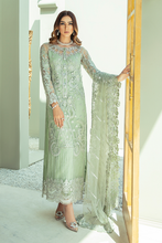 Load image into Gallery viewer, IMROZIA PREMIUM EMBROIDERY  I-135 Green Chiffon dress pak exclusively from us We are largest stockist of Imrozia Premium Chiffon collection Maria b and all other Pakistani designer clothes The fine embroidery and subtle color of the dress are great combinations for Eid dresses Buy from Lebaasonline in UK Spain Austria