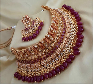 AMANII Exclusively designed Asian Bridal Jewellery chocker sets - LebaasOnline 