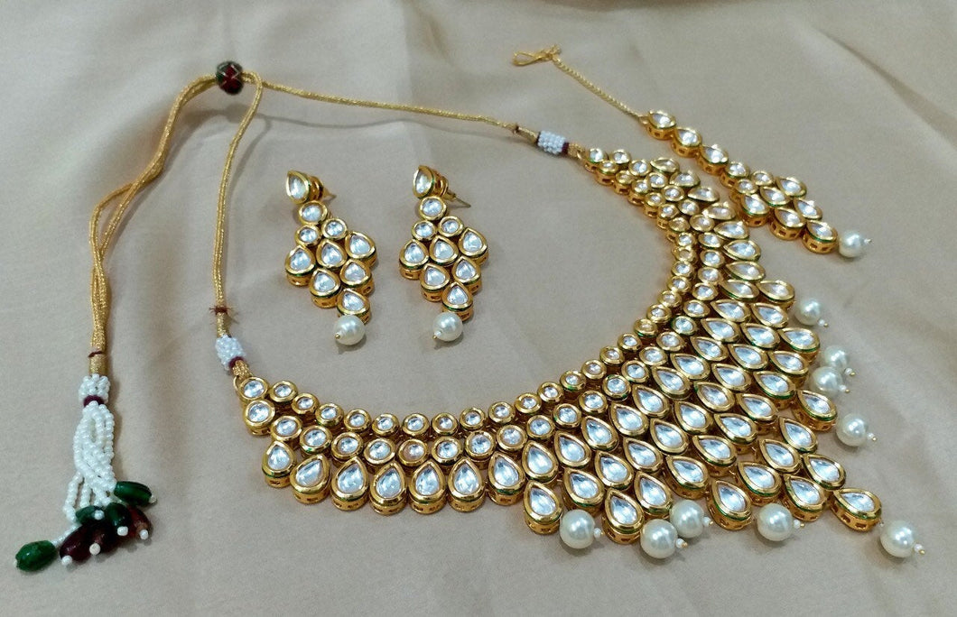 JANVI Designer Polki Diamond Necklace sets - LebaasOnline 