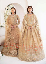 Load image into Gallery viewer, IMROZIA |  Fleur – Gold Orchid BRIDAL COLLECTION 2022 New Collection, The Pakistani designer brands such as Imrozia, Maria b are in great demand. The Pakistani designer dresses online UK USA France Dubai can be bought at your doorstep. Pakistani bridal dress online USA are extremely trending now in party at SALE