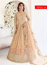 Load image into Gallery viewer, IMROZIA |  Fleur – Gold Orchid BRIDAL COLLECTION 2022 New Collection, The Pakistani designer brands such as Imrozia, Maria b are in great demand. The Pakistani designer dresses online UK USA France Dubai can be bought at your doorstep. Pakistani bridal dress online USA are extremely trending now in party at SALE