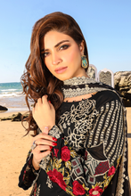 Load image into Gallery viewer, Buy Imrozia Luxury Lawn 2021 I.S.L-08 Blume Black color dress from LebaasOnline The Imrozia Wedding collection, Maria B Lawn, Gulal wedding collection Evening and casual wear dresses are more prominent these days Buy Imrozia Lebaas Online at Imrozia Pakistani dresses from LebaasOnline in UK &amp; USA ate best prices!
