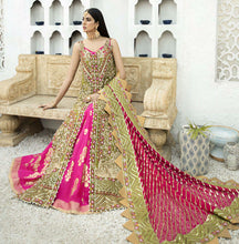 Load image into Gallery viewer, Buy Shamrock Maryum N Maria | SG-04 Green Chiffon luxury collection from our website. We deal in all largest brands like Maria b, Shamrock Maryum N Maria Collection, Imrozia collection. This wedding season, flaunt yourself in beautiful Shamrock collection. Buy pakistani dresses in UK, USA, Manchester from Lebaasonline