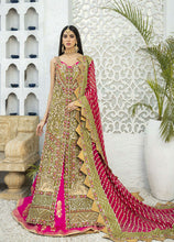 Load image into Gallery viewer, Buy Shamrock Maryum N Maria | SG-04 Green Chiffon luxury collection from our website. We deal in all largest brands like Maria b, Shamrock Maryum N Maria Collection, Imrozia collection. This wedding season, flaunt yourself in beautiful Shamrock collection. Buy pakistani dresses in UK, USA, Manchester from Lebaasonline