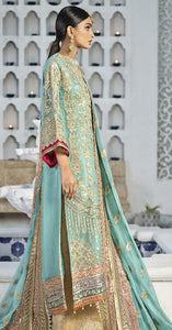 Buy Shamrock Maryum N Maria | SG-10 Pista Chiffon luxury collection from our website. We deal in all largest brands like Maria b, Shamrock Maryum N Maria Collection, Imrozia collection. This wedding season, flaunt yourself in beautiful Shamrock collection. Buy pakistani dresses in UK, USA, Manchester from Lebaasonline